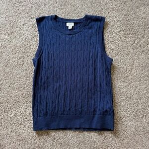 J. Crew Factory Blue Cable Knit Sleeveless Top Size Small